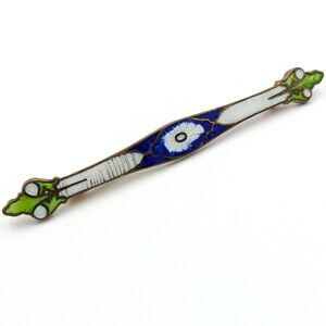 Antique Victorian or Edwardian Guilloche Enamel Bar brooch Pin